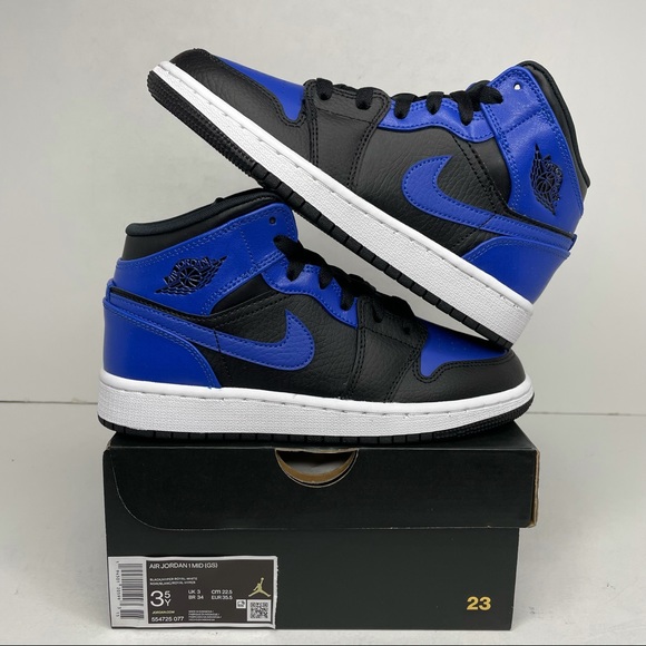 Jordan Shoes - Nike Air Jordan 1 Retro Mid GS “Hyper Royal” NEW